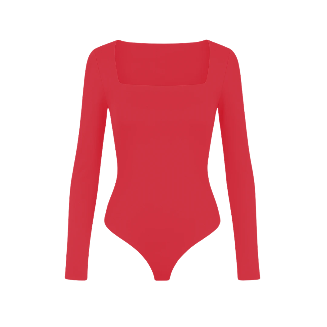 Body decote quadrado e manga longa | BodyVie - Cloe