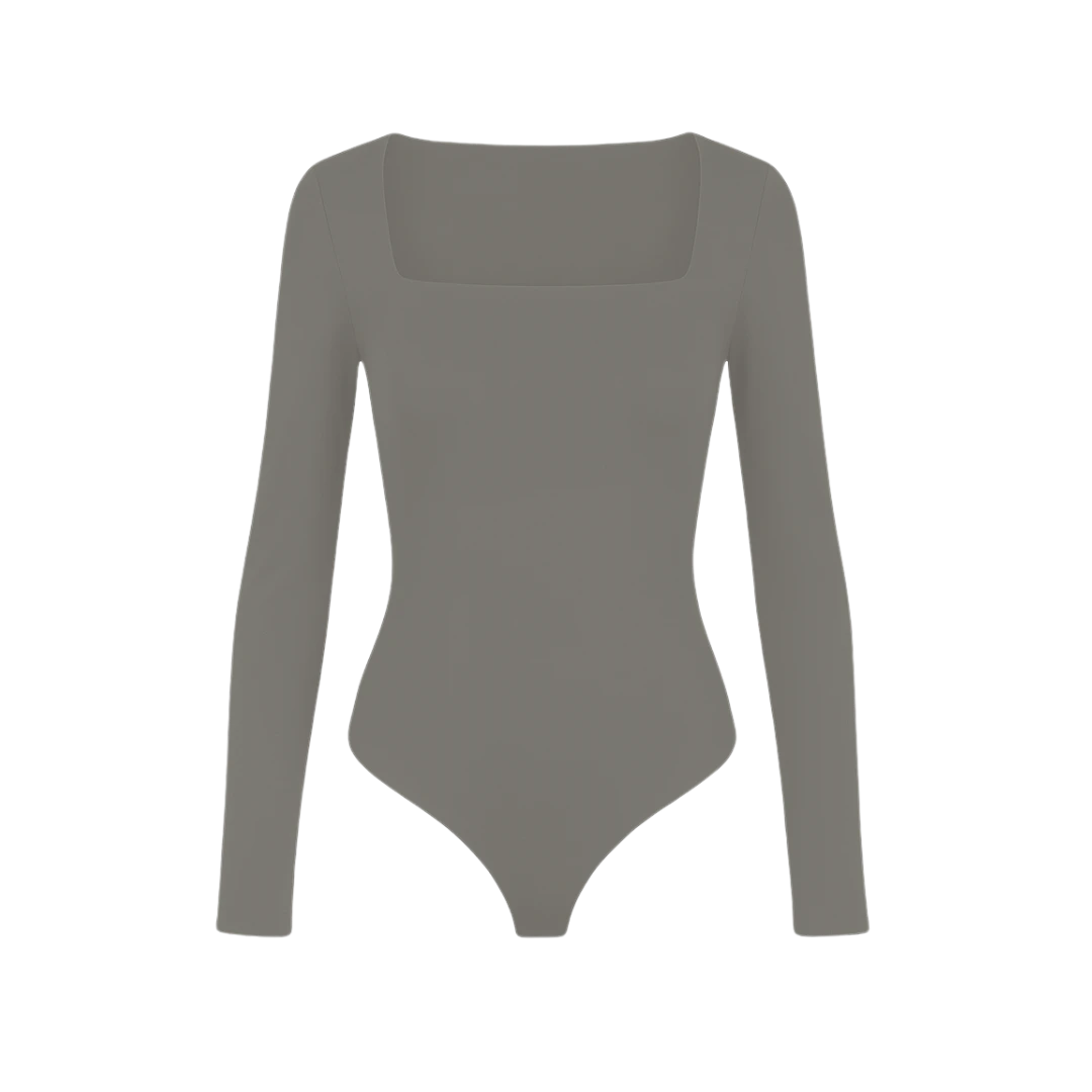 Body decote quadrado e manga longa | BodyVie - Cloe