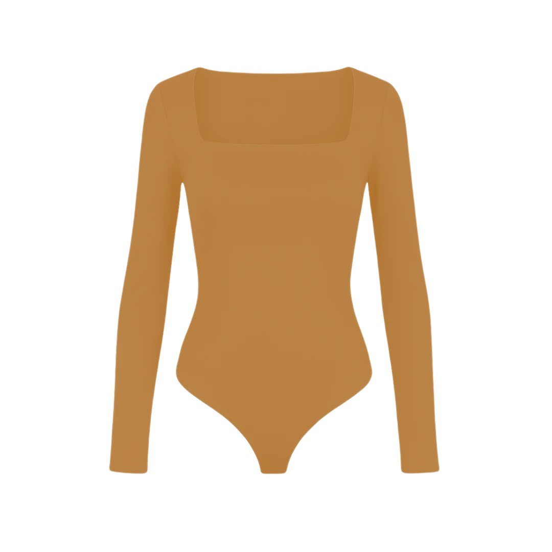 Body decote quadrado e manga longa | BodyVie - Cloe