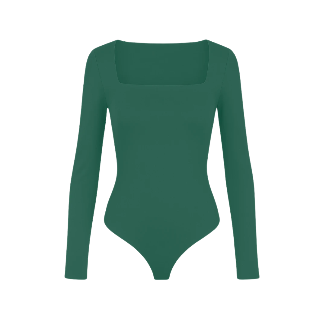 Body decote quadrado e manga longa | BodyVie - Cloe