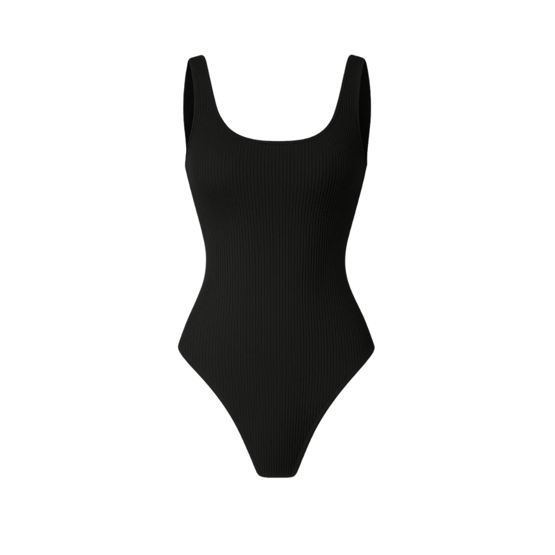 Body canelado com decote quadrado | BodyVie - Ophelia