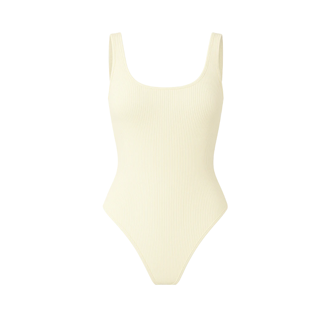 Body canelado com decote quadrado | BodyVie - Ophelia
