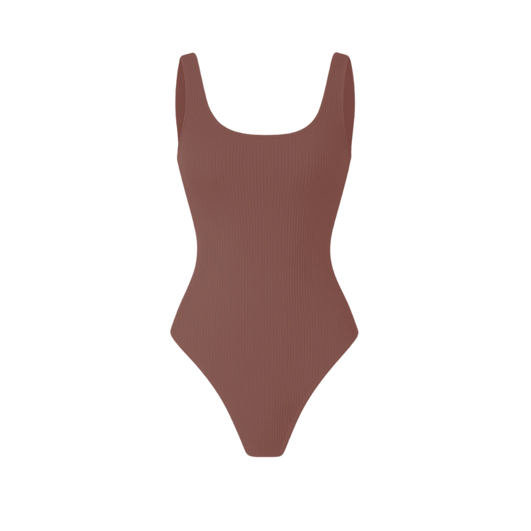 Body canelado com decote quadrado | BodyVie - Ophelia
