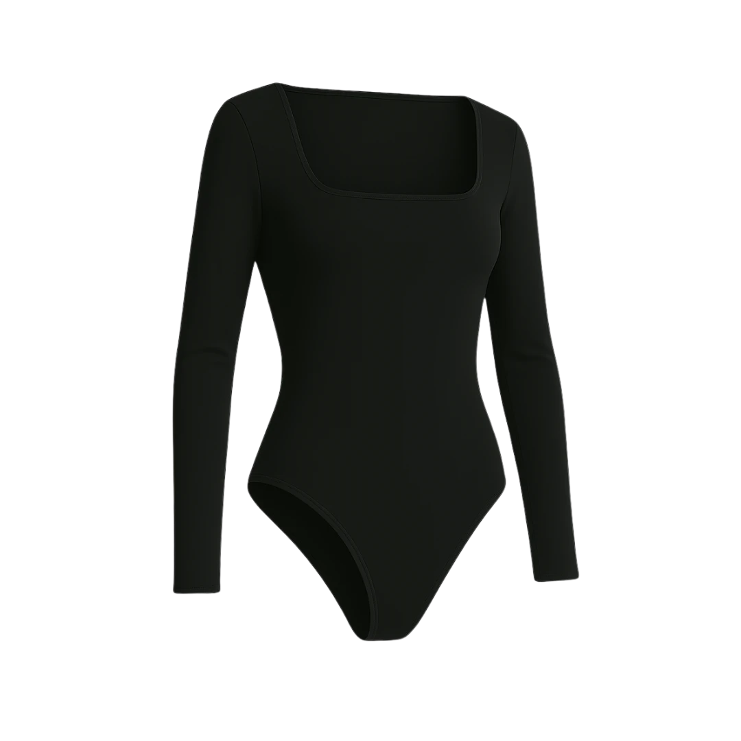 Body decote quadrado e manga longa | BodyVie - Cloe