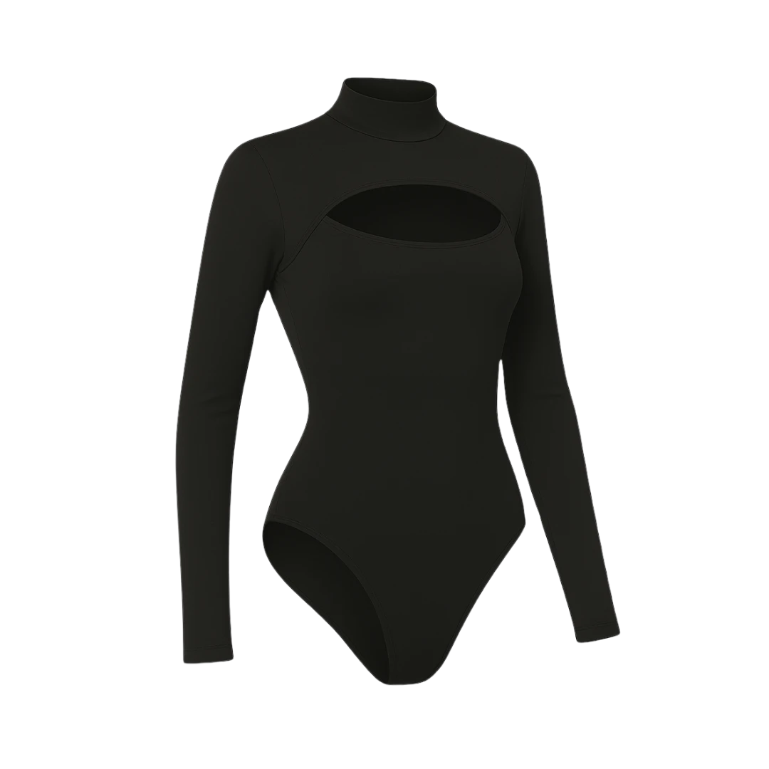 Body gola alta com decote central | BodyVie - Victoria